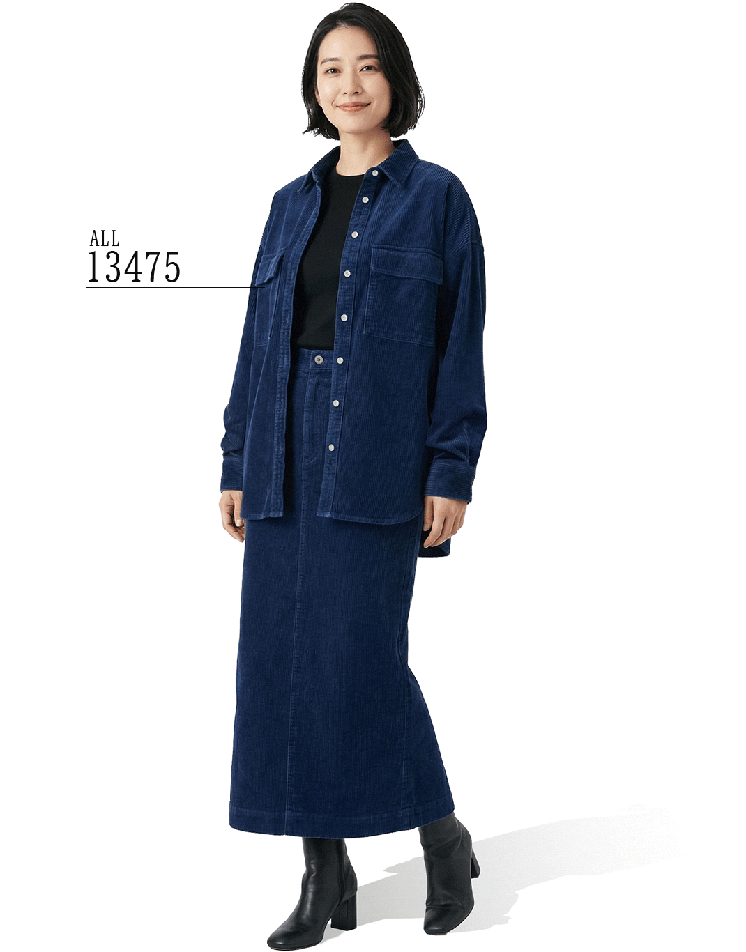 Look 3-1 カジュアルセットアップ女性着画